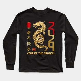 Chinese Lunar Year Of The Dragon 2024 New Year 2024 Long Sleeve T-Shirt